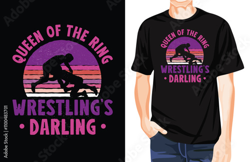 Wrestling girl t-shirt design
