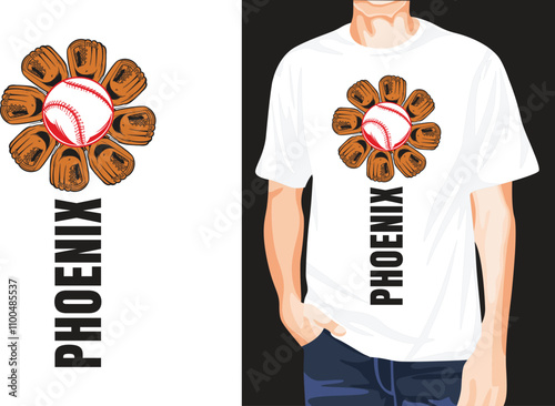 Phoenix baseball t-shirt design