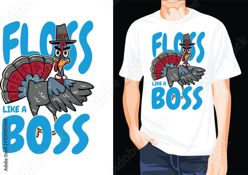 Turkey Floss Like A Boss t-shirt design