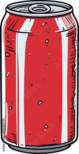 Illustration of a Red Soda Can