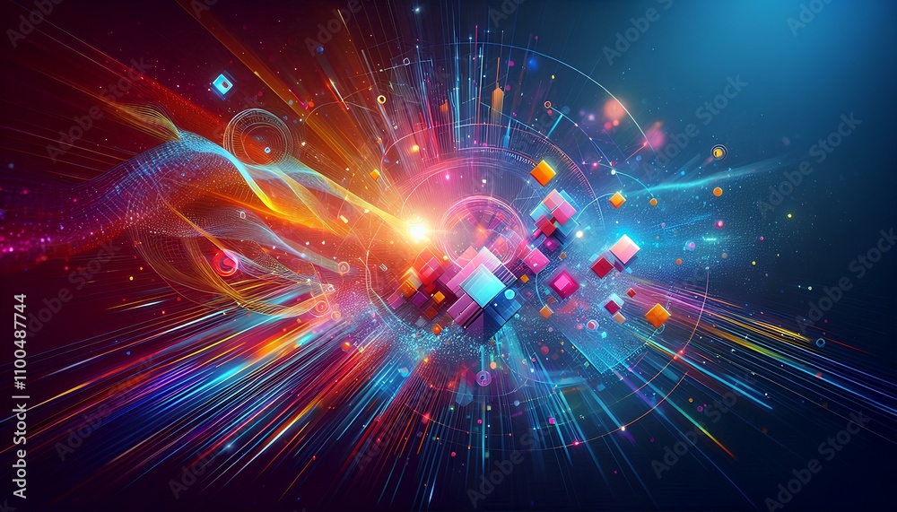 Fototapeta premium Geometric Elegance: Modern 3D Abstract Design