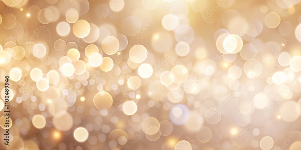 Obraz premium Golden Bokeh Lights Background, Abstract, Blur, Sparkle, Festive