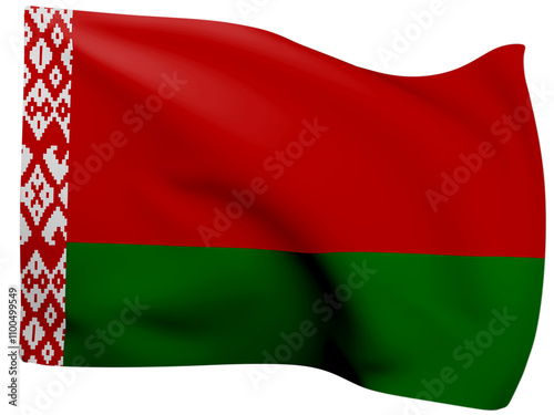 3d Belarus flags. photo