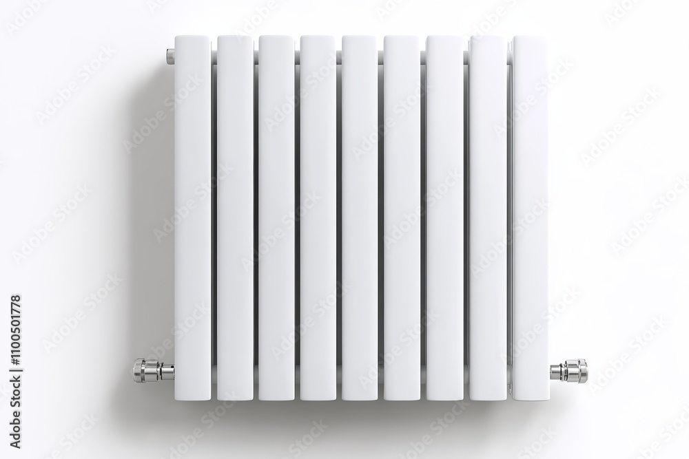 A white radiator with a silver handle A white radiator with a silver handle
