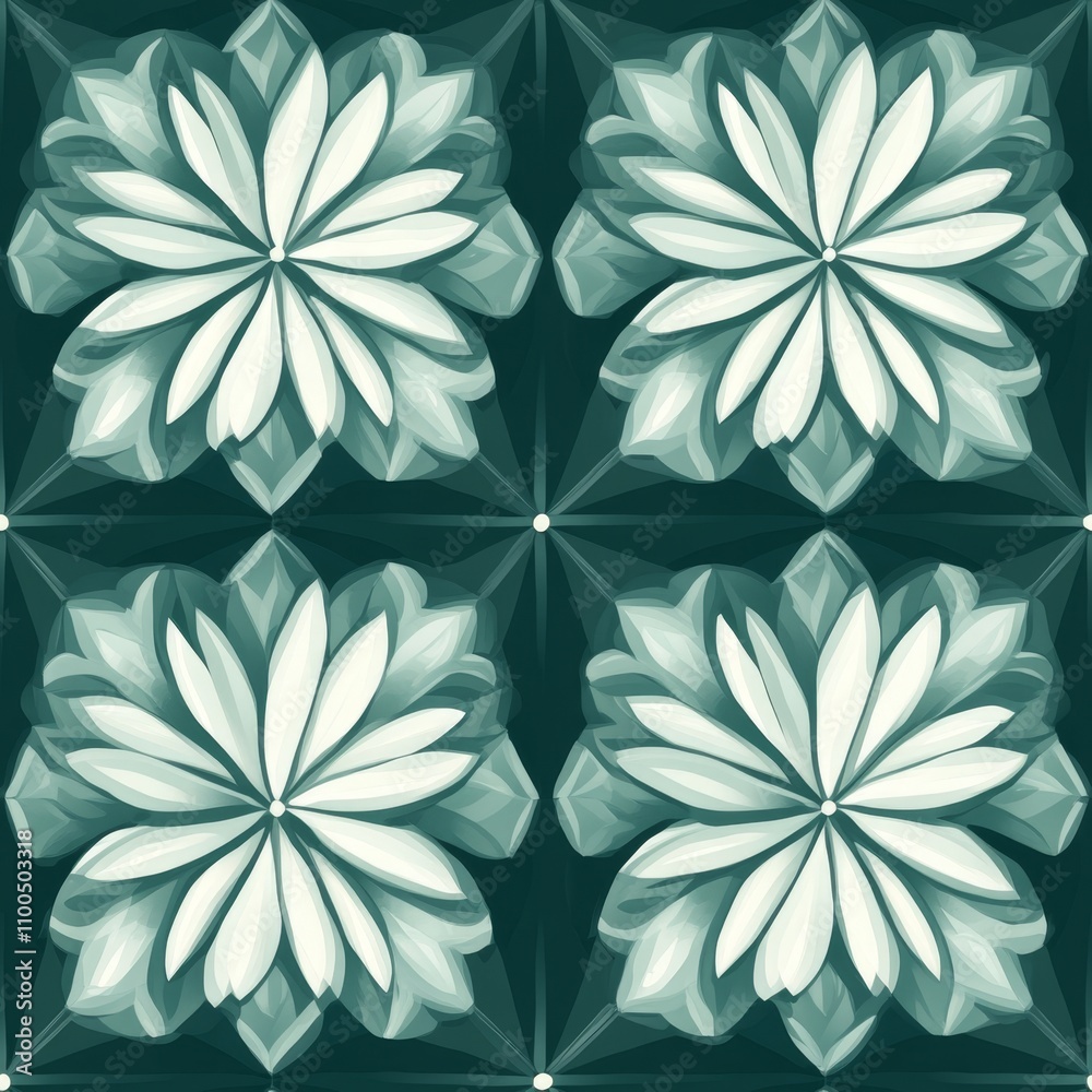Fototapeta premium Elegant Floral Tile Pattern Design