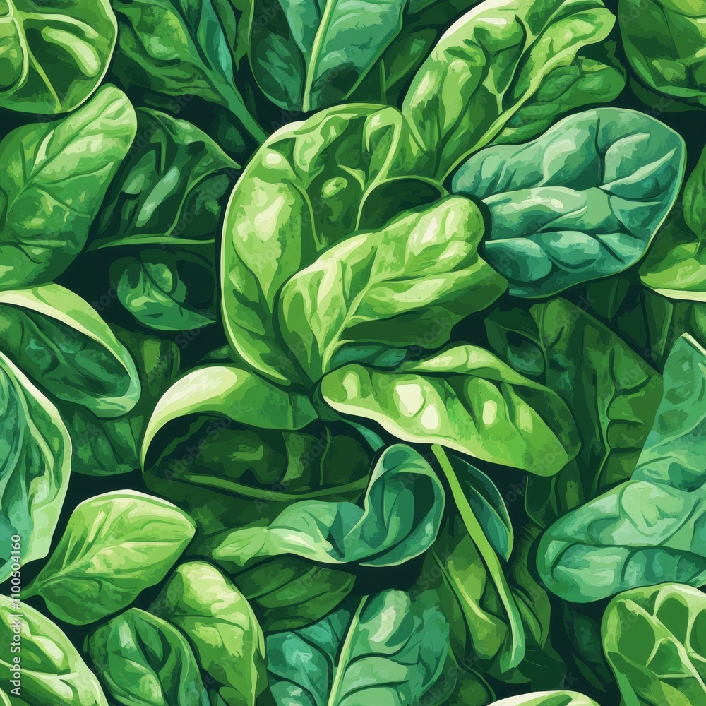 Obraz premium Close-up of Fresh Spinach Leaves