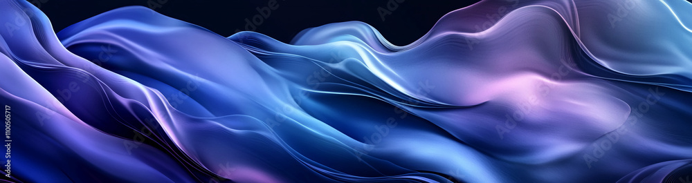 Fototapeta premium Colorful abstract waves create a serene atmosphere in a digital artwork showcasing fluid motion and elegance