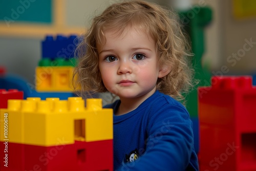 A young girl is playing with a large pile ofs photo