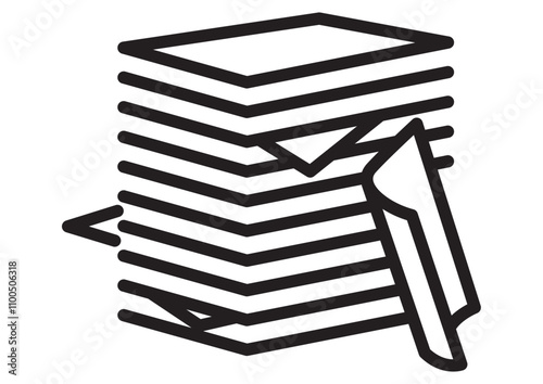 山積みの書類アイコン