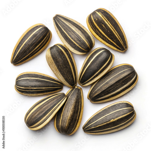 Wallpaper Mural Striped sunflower seeds macro - perfect for healthy snack blogs, nutrition websites, food packaging design or natural ingredient presentations Torontodigital.ca
