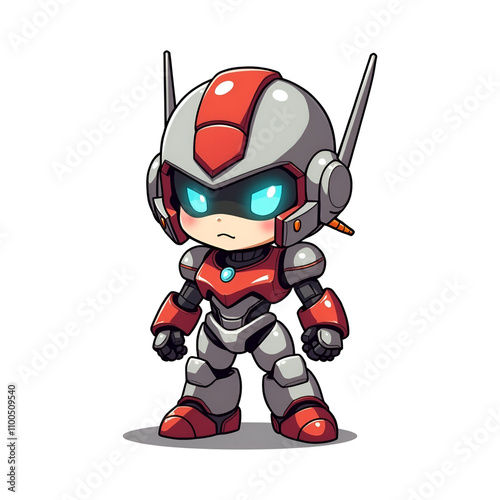 Chibi mecha boy character transparent background photo