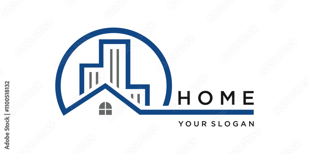 Fototapeta premium house construction logo icon vector