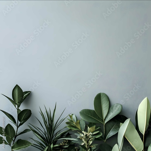 symetric plants on grey background photo