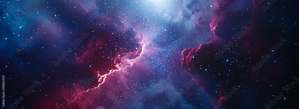 Vibrant cosmic landscape featuring swirling nebulae, bright stars, and striking colors in deep space Vibrant cosmic landscape featuring swirling nebulae, bright stars, and striking colors in deep space