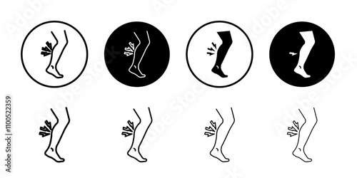 Shin pain icon Art design illustration