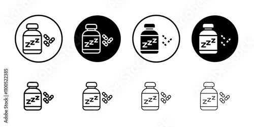 Sleeping pills icon Art design illustration