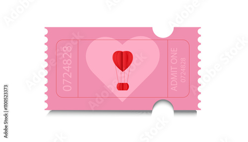Valentine's Day coupon for romantic dates Valentine's Day Hearts and squares Simple geometric lines	