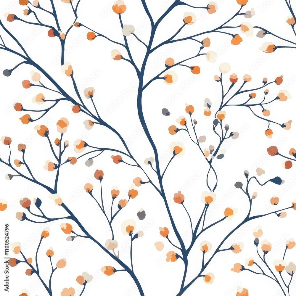 Obraz premium Delicate Floral Pattern Wallpaper Design