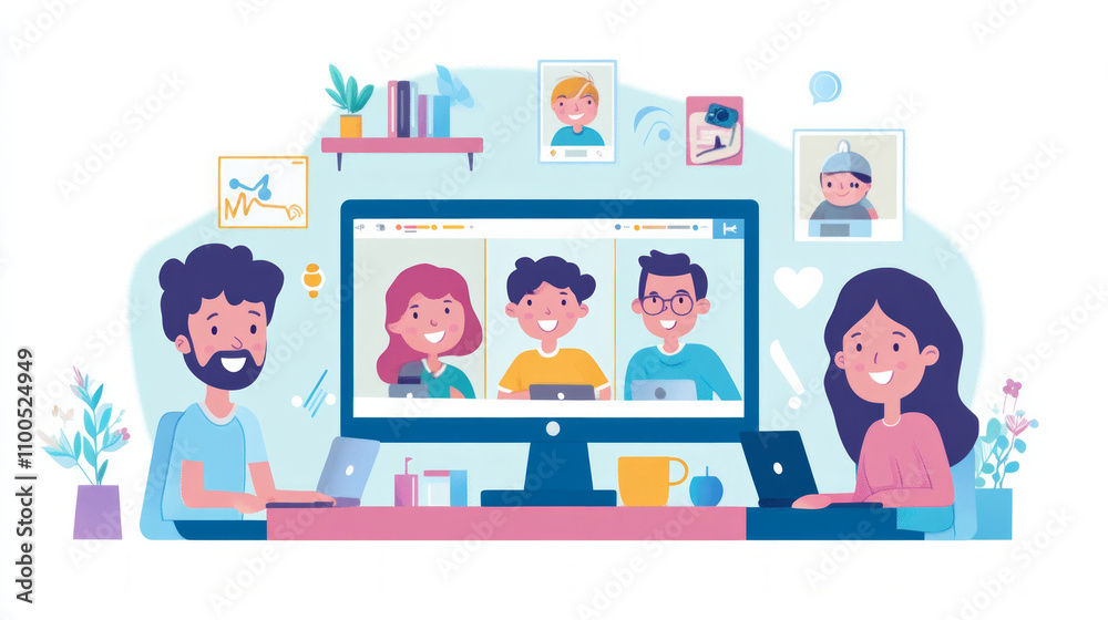 Video conference connecting individuals of different ages in an engaging online environment Video conference connecting individuals of different ages in an engaging online environment