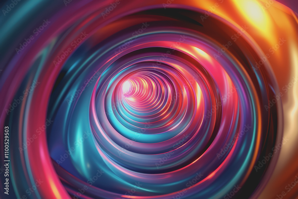 Abstract neon spiral with vibrant colors and glowing effects. Abstract neon spiral with vibrant colors and glowing effects.