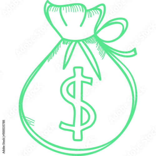 Cash bag icon single vector illustration