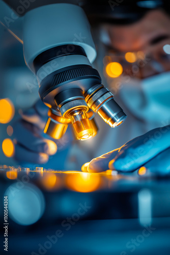 Scientist conducting a lab test. Scientist in a laboratory working on a research