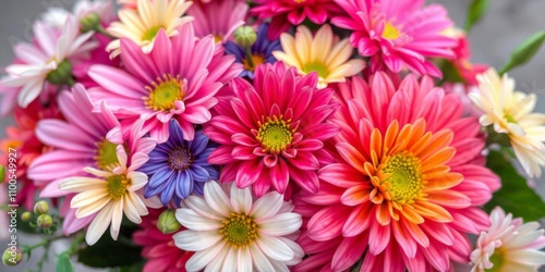 Close up of pink and white flowers with yellow center, close-up, vibrant