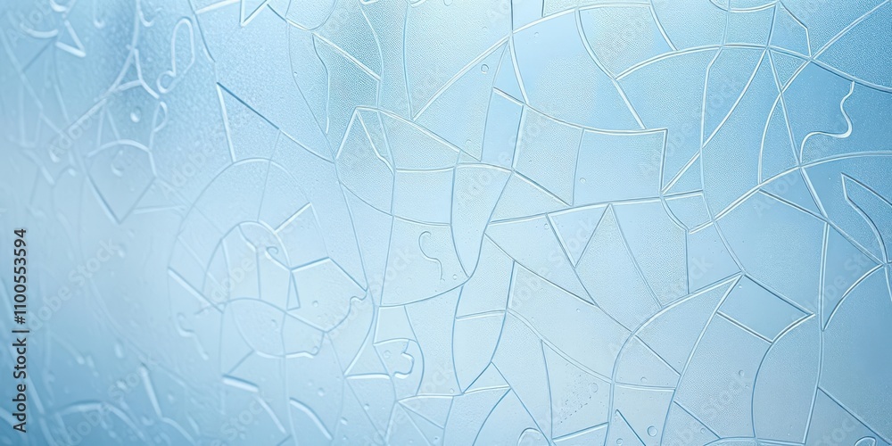 Fototapeta premium Close-up of intricate pattern on frosted glass surface in soft lighting, close-up, intricate