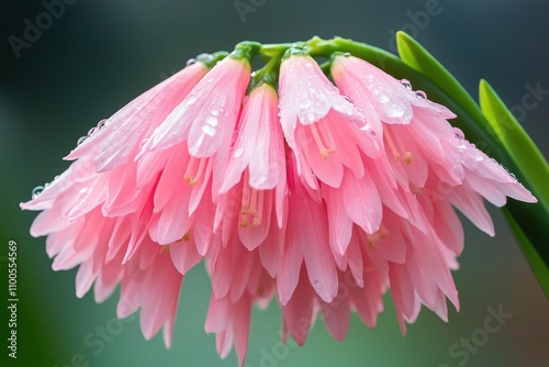 Pink bloom of Justicia carnea also known as the Brazilian plume flower is a flowering plant from the Acanthaceae family photo