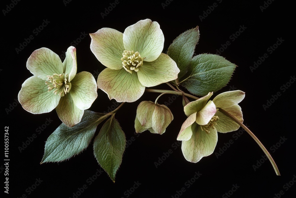 Naklejka premium Stinking hellebore bear s foot grass