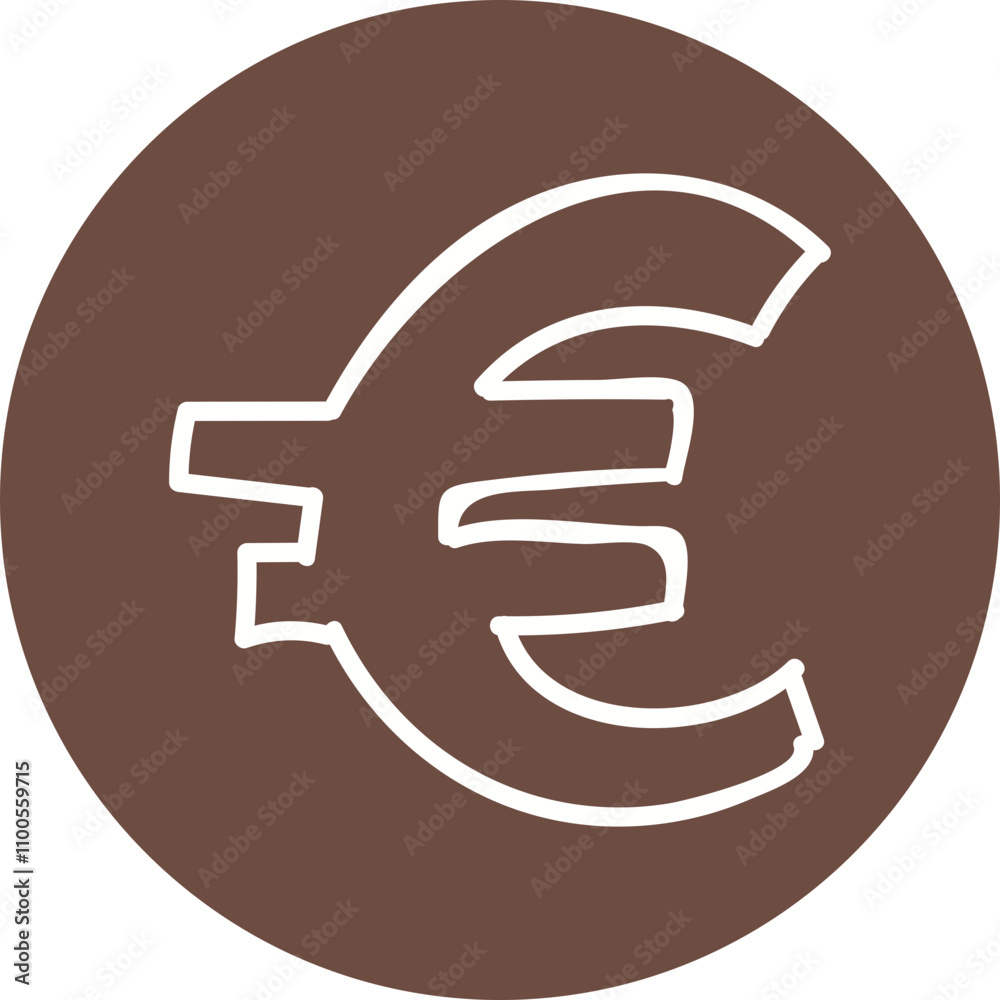 Obraz premium Euro single line vector icon