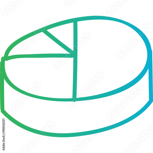 Pie char icon single line vector
