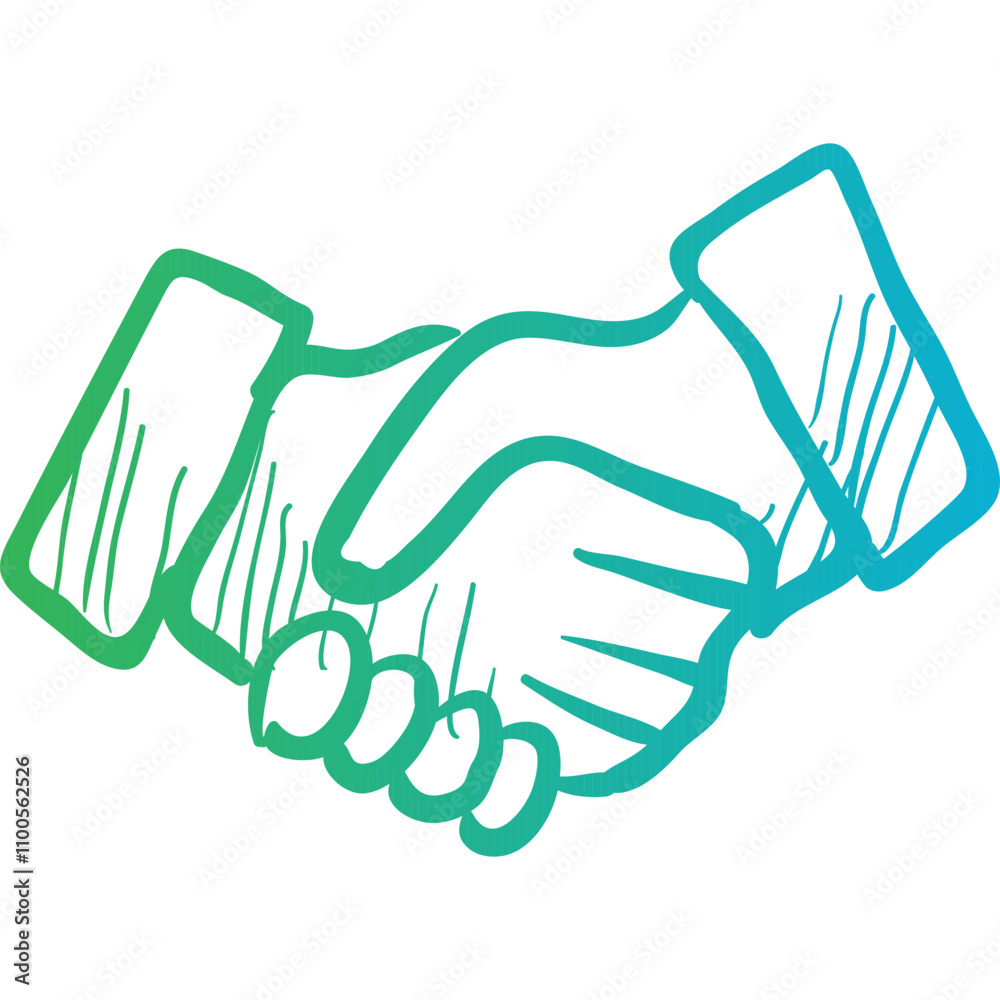 Fototapeta premium Handshake icon single line vector