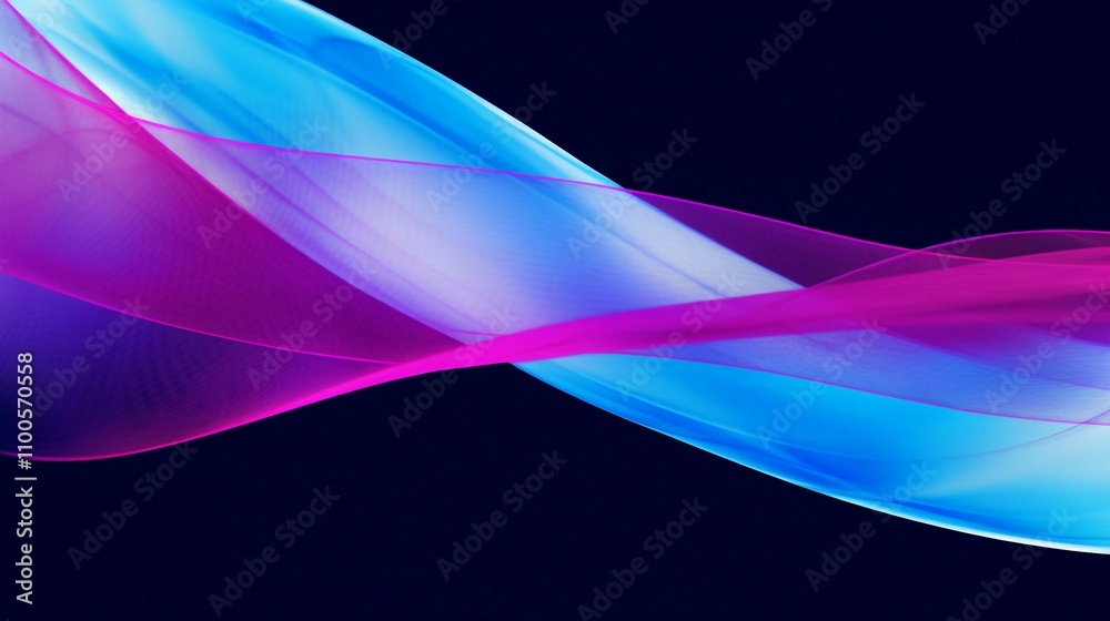 Fototapeta premium Futuristic Blue and Pink Wave Pattern Illustration for Smooth Energy Backgrounds
