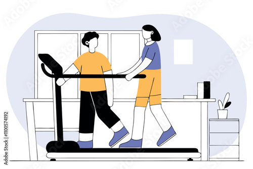 Illustration of a rehabilitation center focused on the stabilization of medical conditions