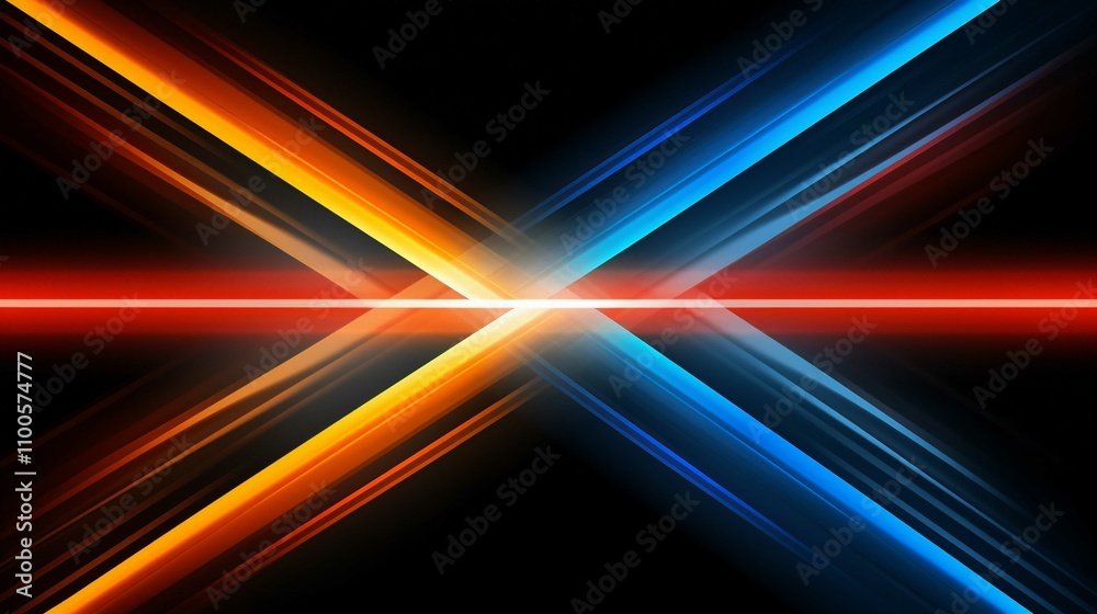 Obraz premium Vibrant Motion Design of a Car in Space with Colorful Light Waves and Energy Lines on a Night Road