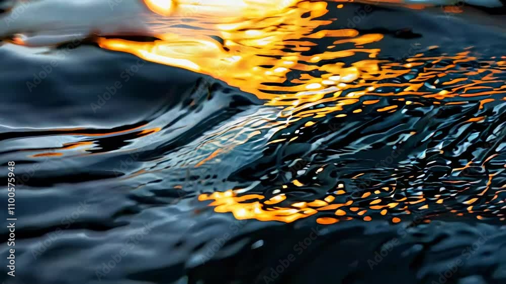 Captivating abstract view of shimmering water with orange highlights