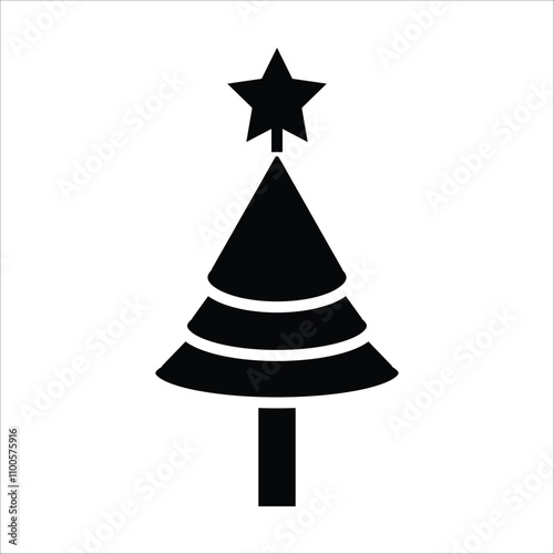 cristimas tree vector icon line sign