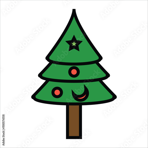 Wallpaper Mural cristimas tree vector icon line sign Torontodigital.ca