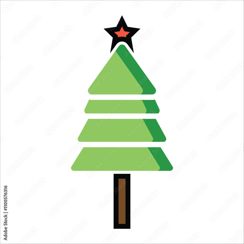 Fototapeta premium cristimas tree vector icon line sign