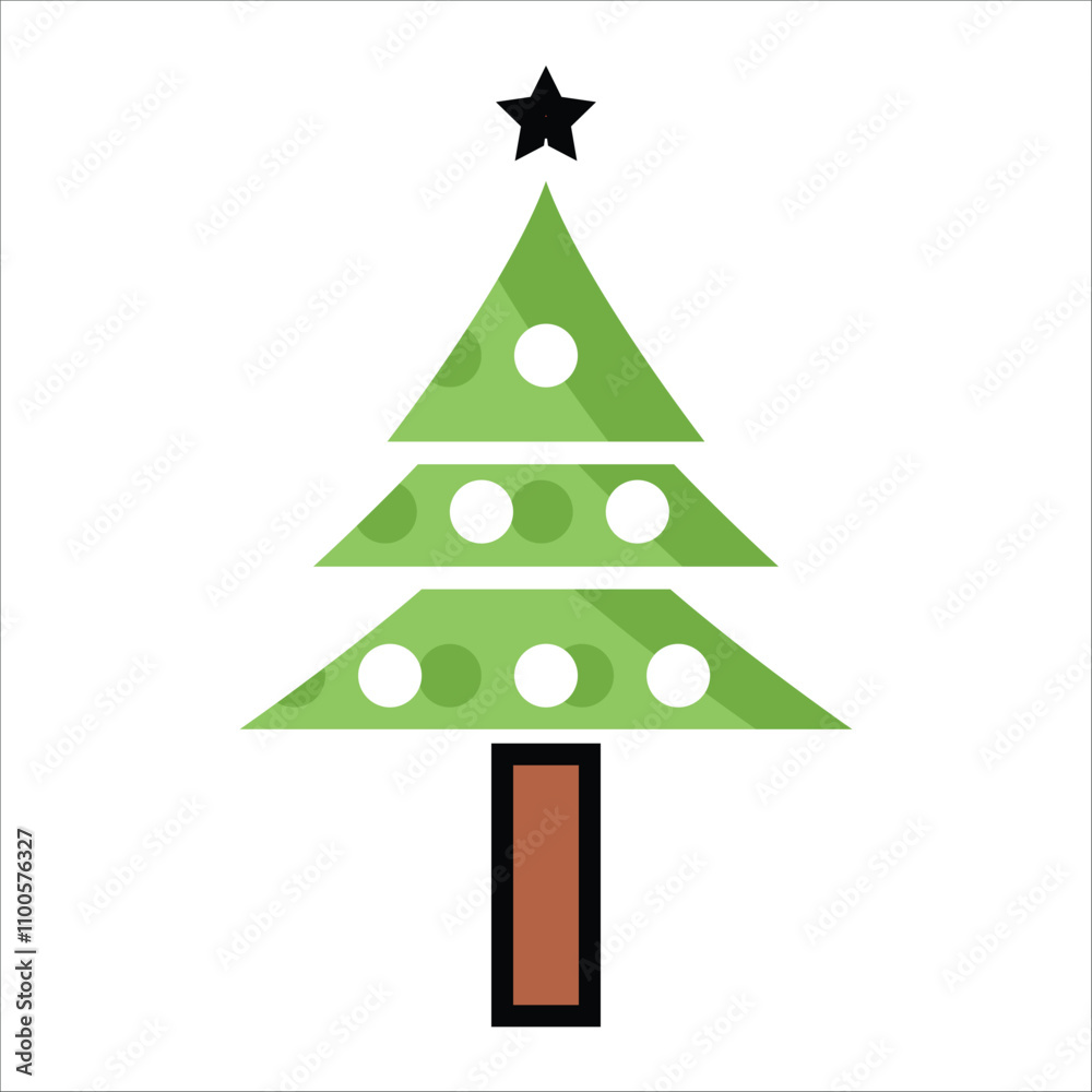 Obraz premium cristimas tree vector icon line sign