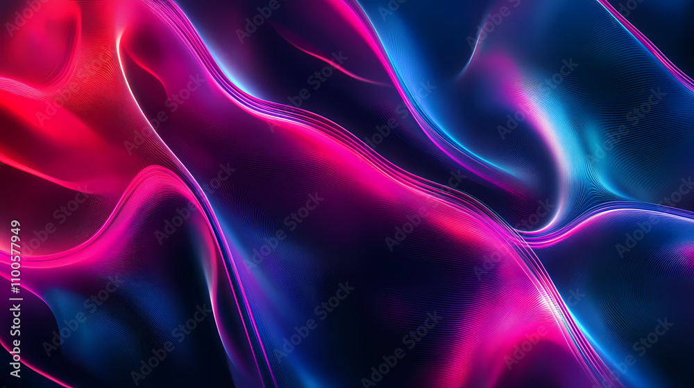 Obraz premium Dark abstract futuristic background. neon lines, glow. neon lines, shapes. pink and blue glow. Futuristic. Illustration