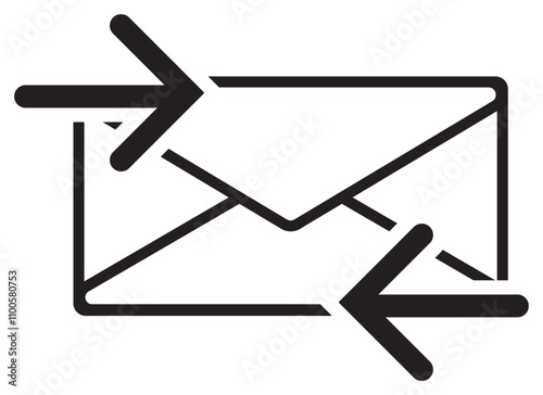 Illustration of an envelope icon with two opposing arrows, symbolizing message exchange