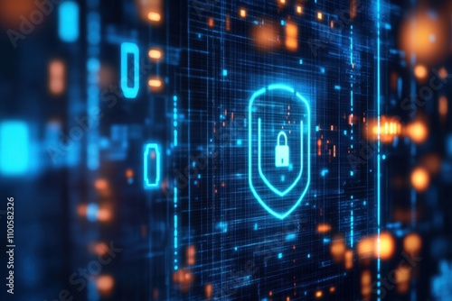 A screen showing a secure two-factor authentication process, Secure Software Development, blurred background, with copy space