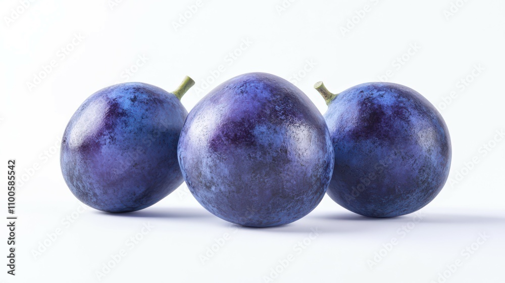 Obraz premium purple or blue Grape, isolated on white background, full depth of field