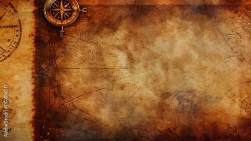 Wallpaper Mural Textured old parchment background with compass elements for design use Torontodigital.ca