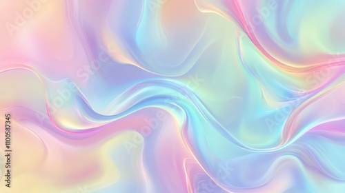 Seamless Y2K Retro Futurism iridescent playful pastel holographic heatmap ombre gradient blur background texture. Modern opalescent pale rainbow abstract color swirl nostalgic webpunk pattern backdrop photo