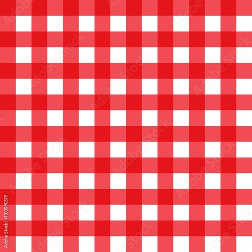 red and white checkered picnic tablecloth