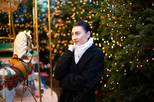 Photography A girl at the Christmas market