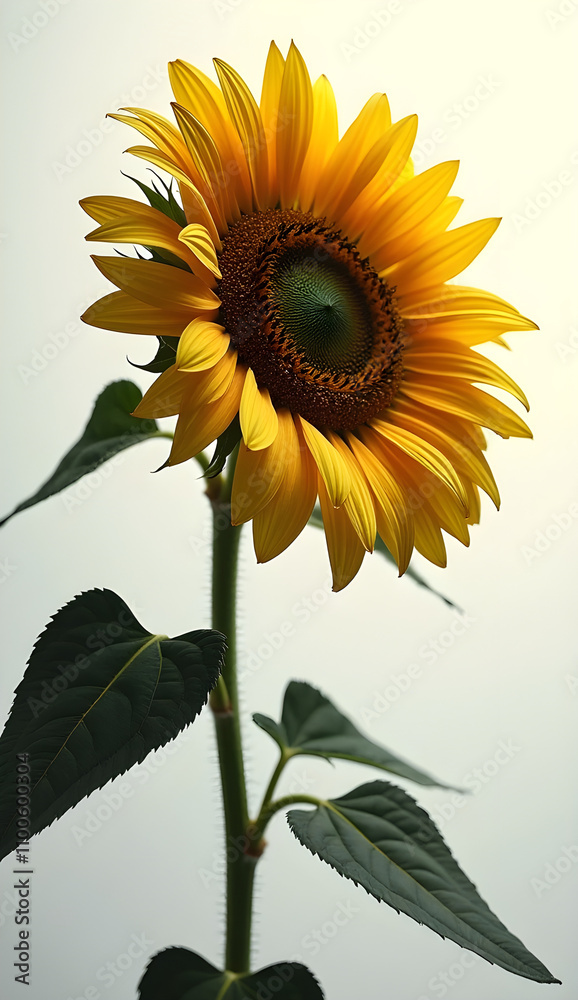 Naklejka premium sunflower on white background